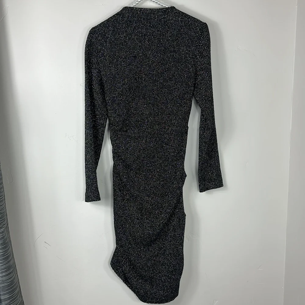 Veronica Beard Black & Silver Ruched Metallic Ira Dress 2 - Picture 10 of 16